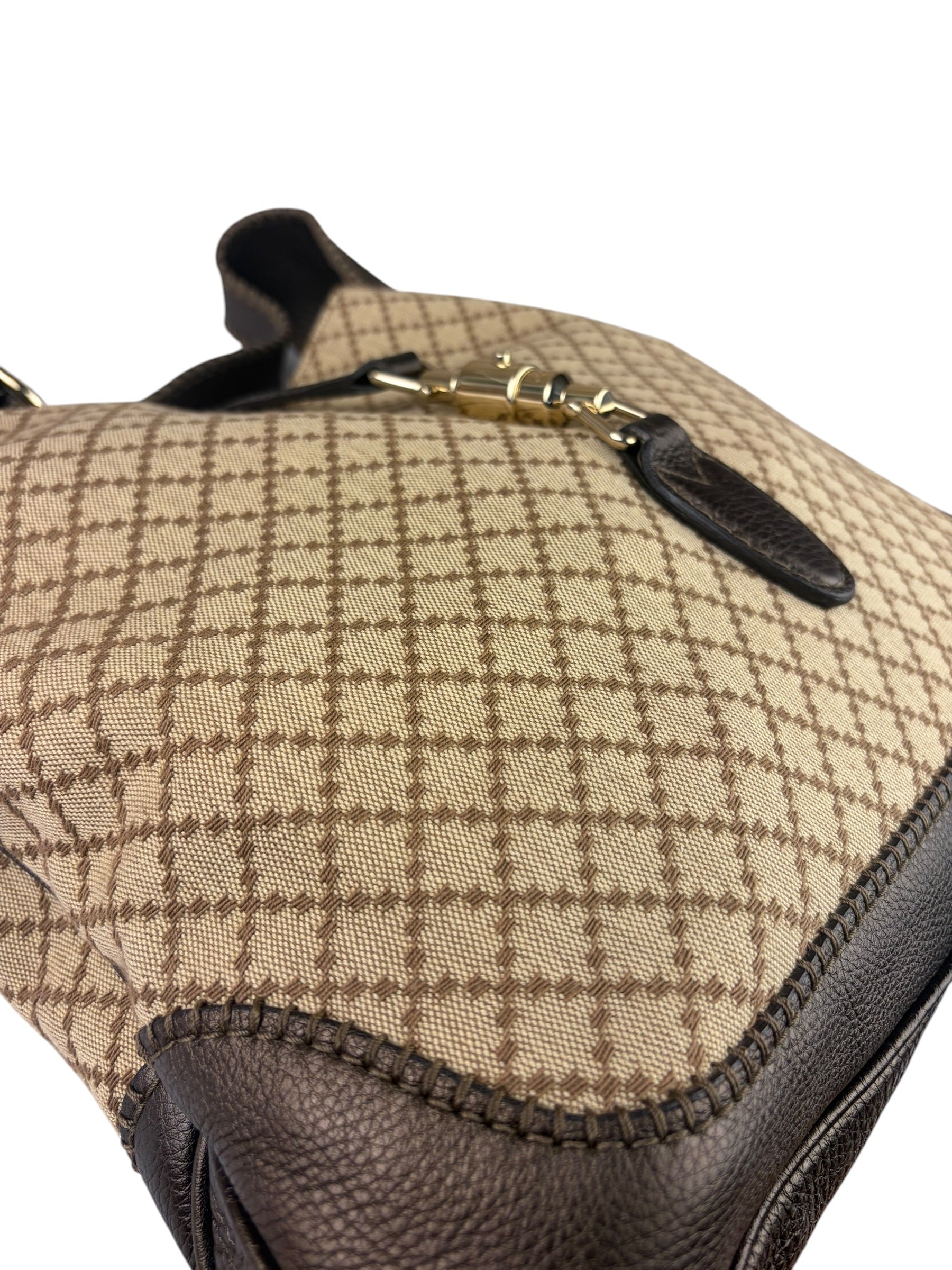 Gucci Brown Leather Trim Jackie 1961 Hobo Bag
