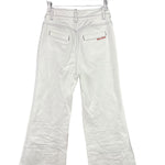 Miu Miu White Denim Stitched Bootleg Jeans