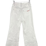 Miu Miu White Denim Stitched Bootleg Jeans