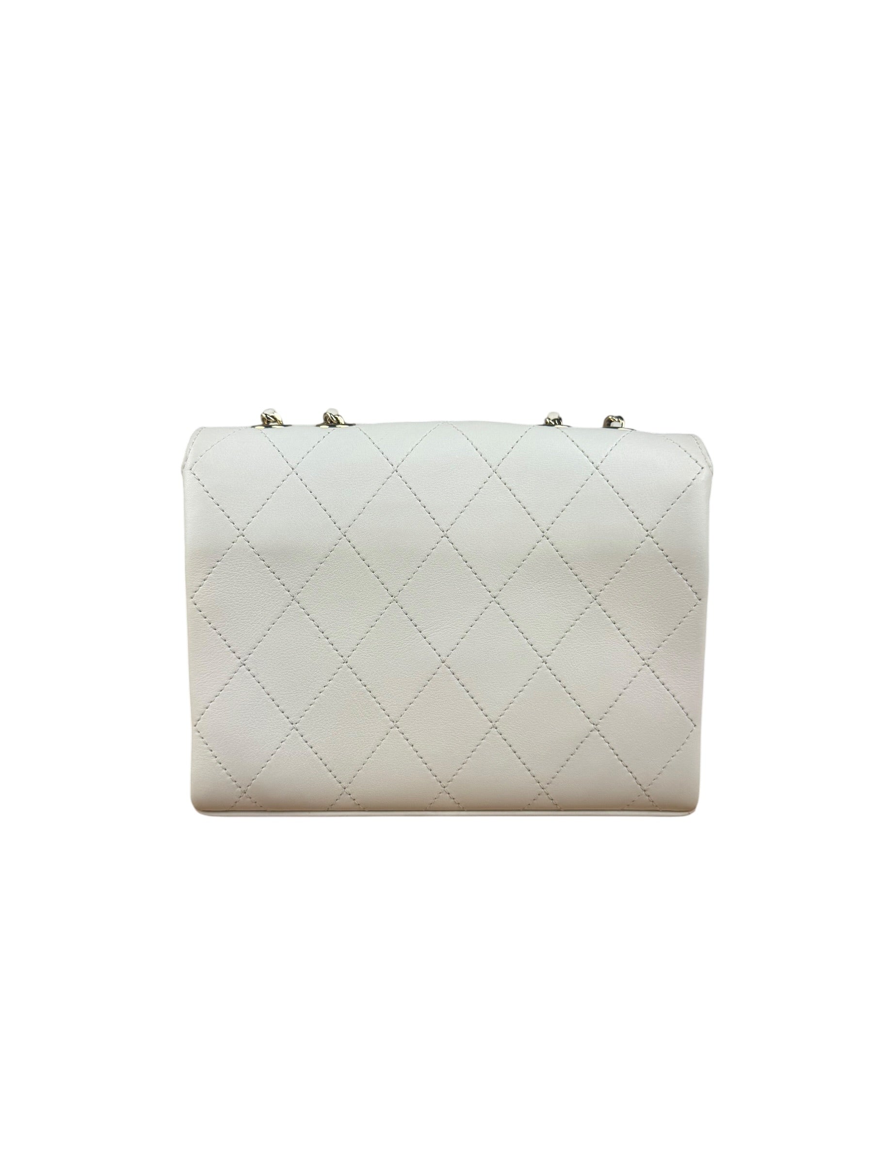 Chanel White Leather Mini Shoulder Bag 1992
