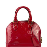 Louis Vuitton Red Vernis Alma BB Two-Way Bag
