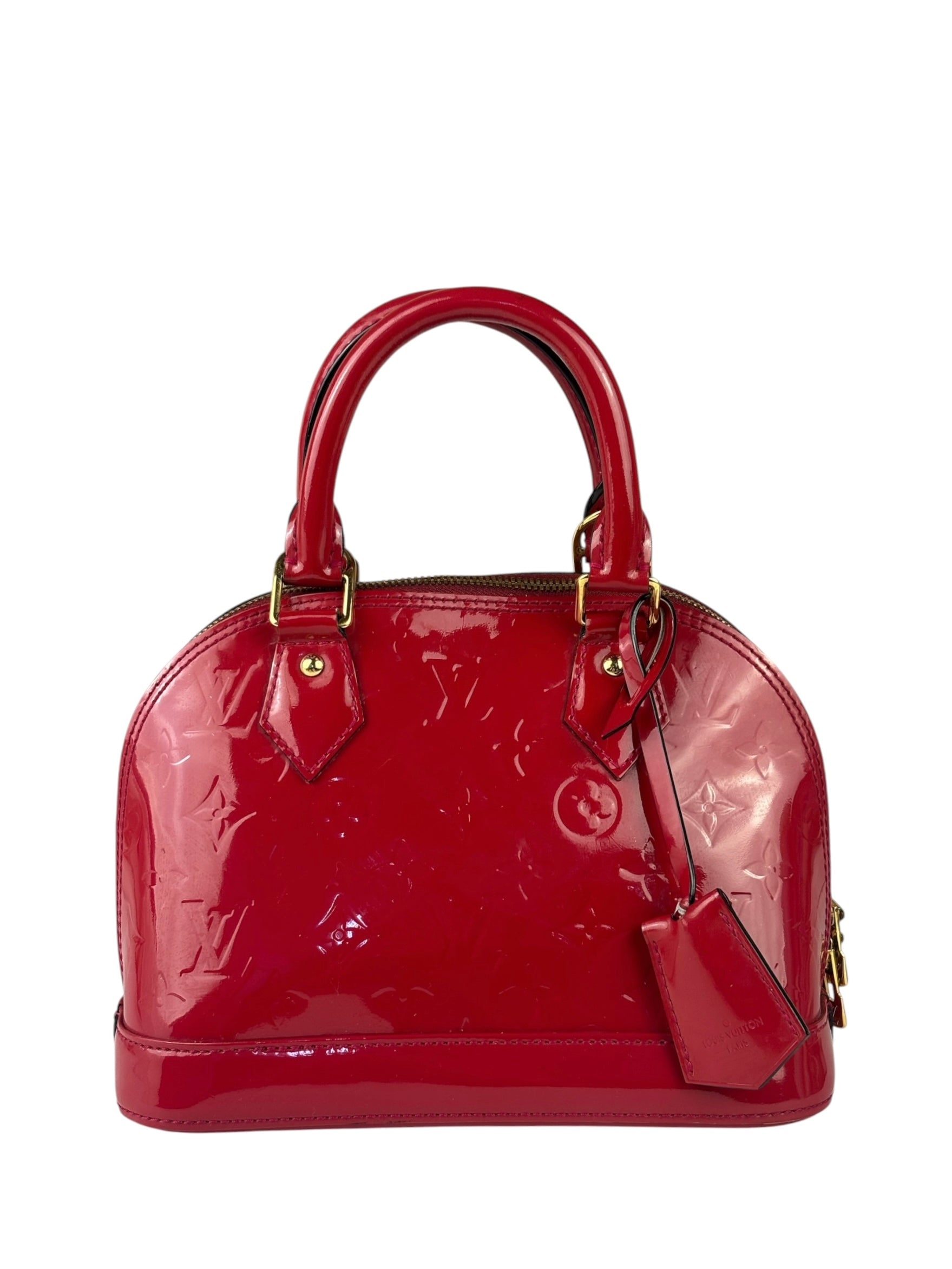 Louis Vuitton Red Vernis Alma BB Two-Way Bag