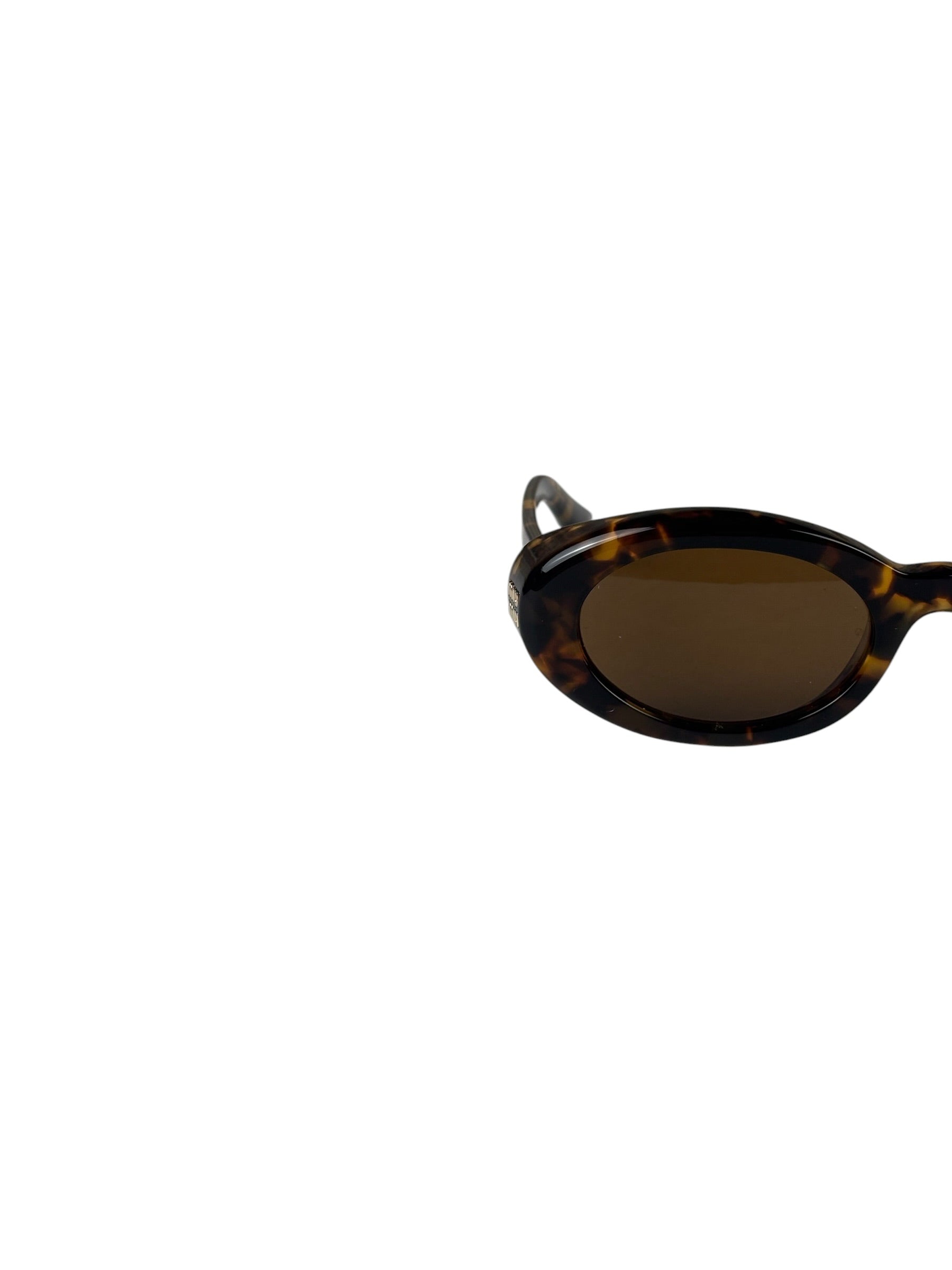 Miu Miu Tortoiseshell Oval Sunglasses SMU B09