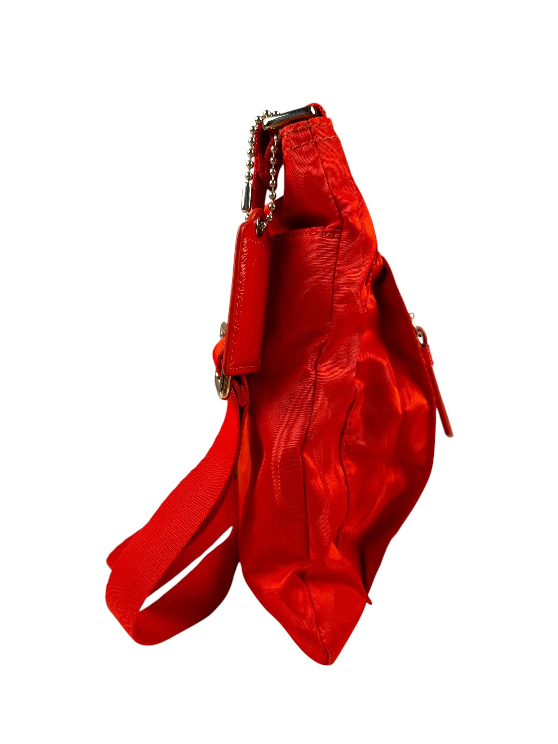 Coach Red/Orange Nylon Getaway Signature File Crossbody