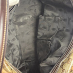 Gucci Vintage GG Coated Canvas Crystal Boston Handbag