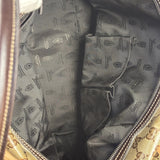Gucci Vintage GG Coated Canvas Crystal Boston Handbag