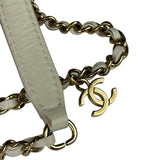 Chanel White Leather CC Mania Flap Bag 2019