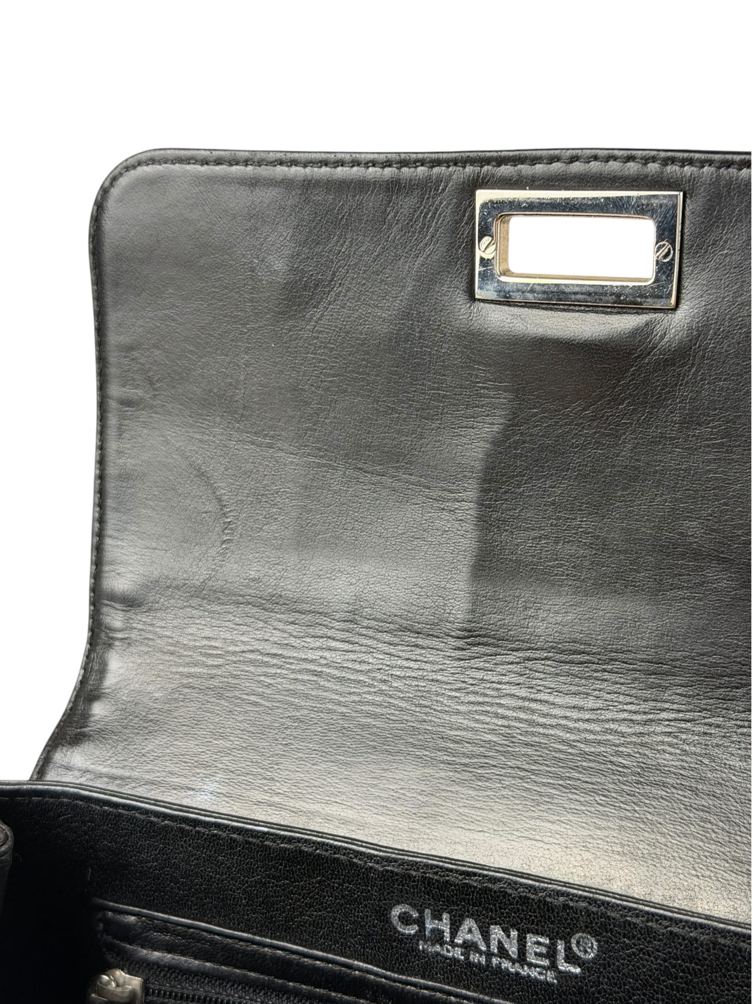 Chanel Black Leather Mademoiselle Accordion Flap Bag 2000