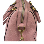 Gucci Pink Leather Guccissima Two-Way Boston Bag