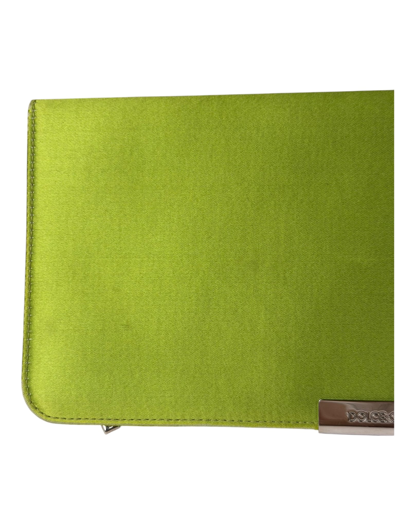 Dolce & Gabbana Lime Green Satin Clutch