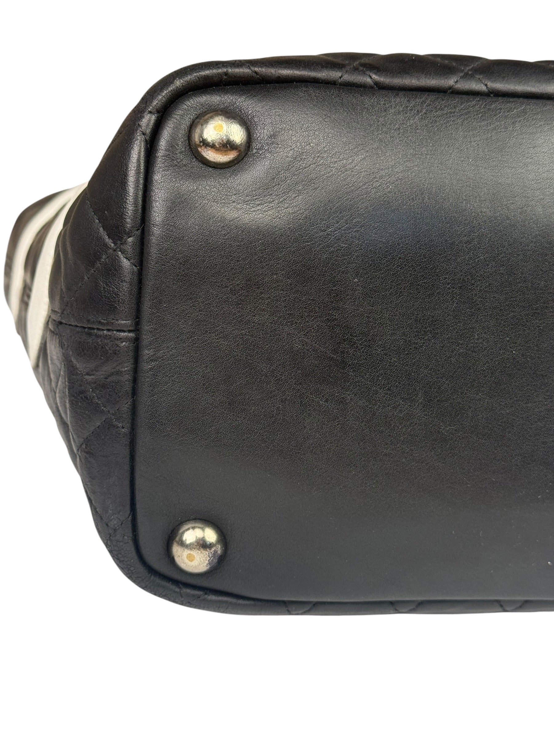 Chanel Black Quilted Leather Ligne Cambon Tote Bag 2004
