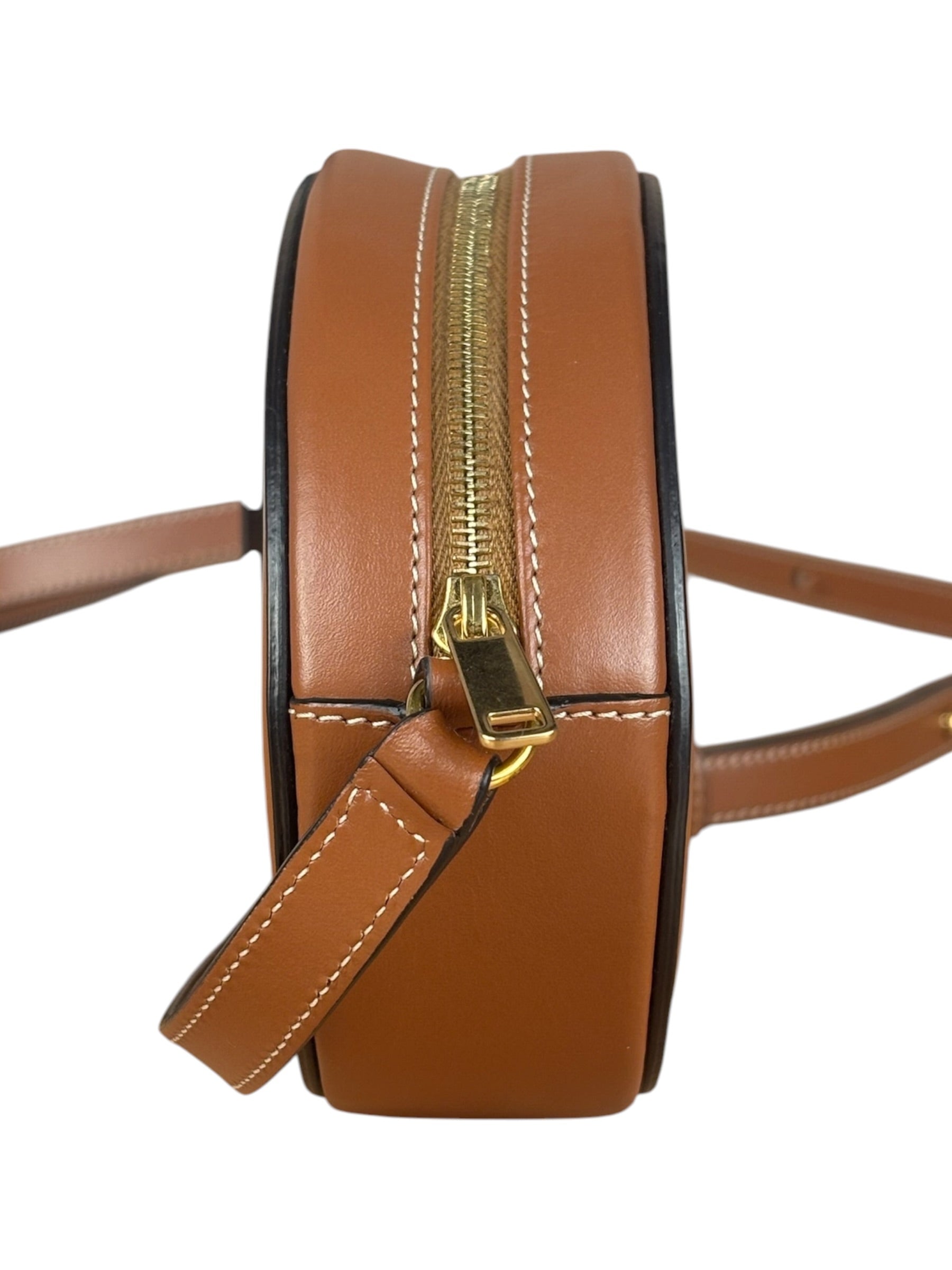 Celine Cuir Triomphe Oval Crossbody Brown