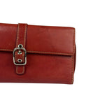 Coach Red Leather Zip Wallet