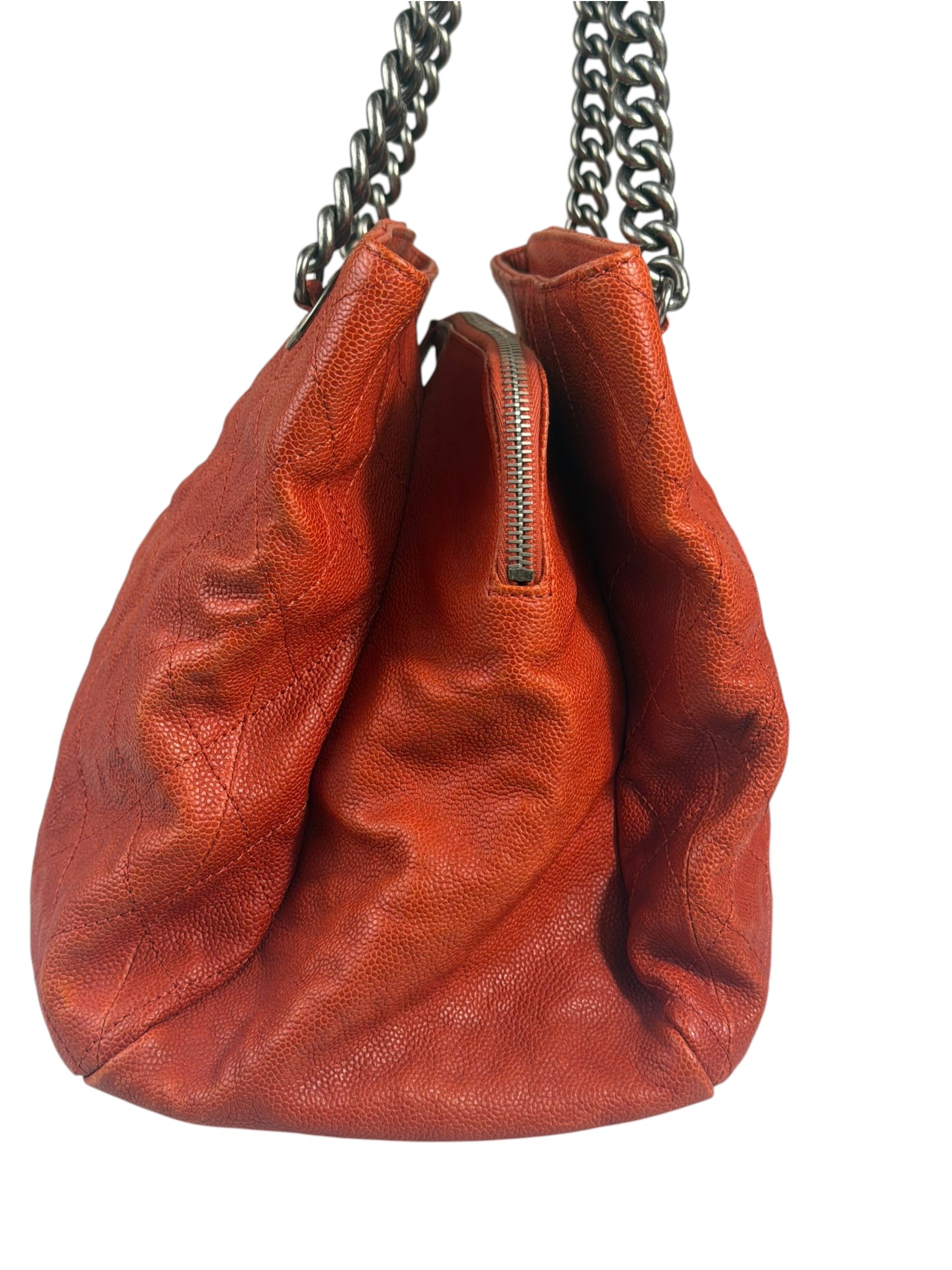 Chanel Red Caviar Quilted Small Frame Shoulder Bag 2011