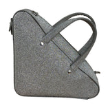 Balenciaga Silver GlitterLeather Triangle Two-Way Bag