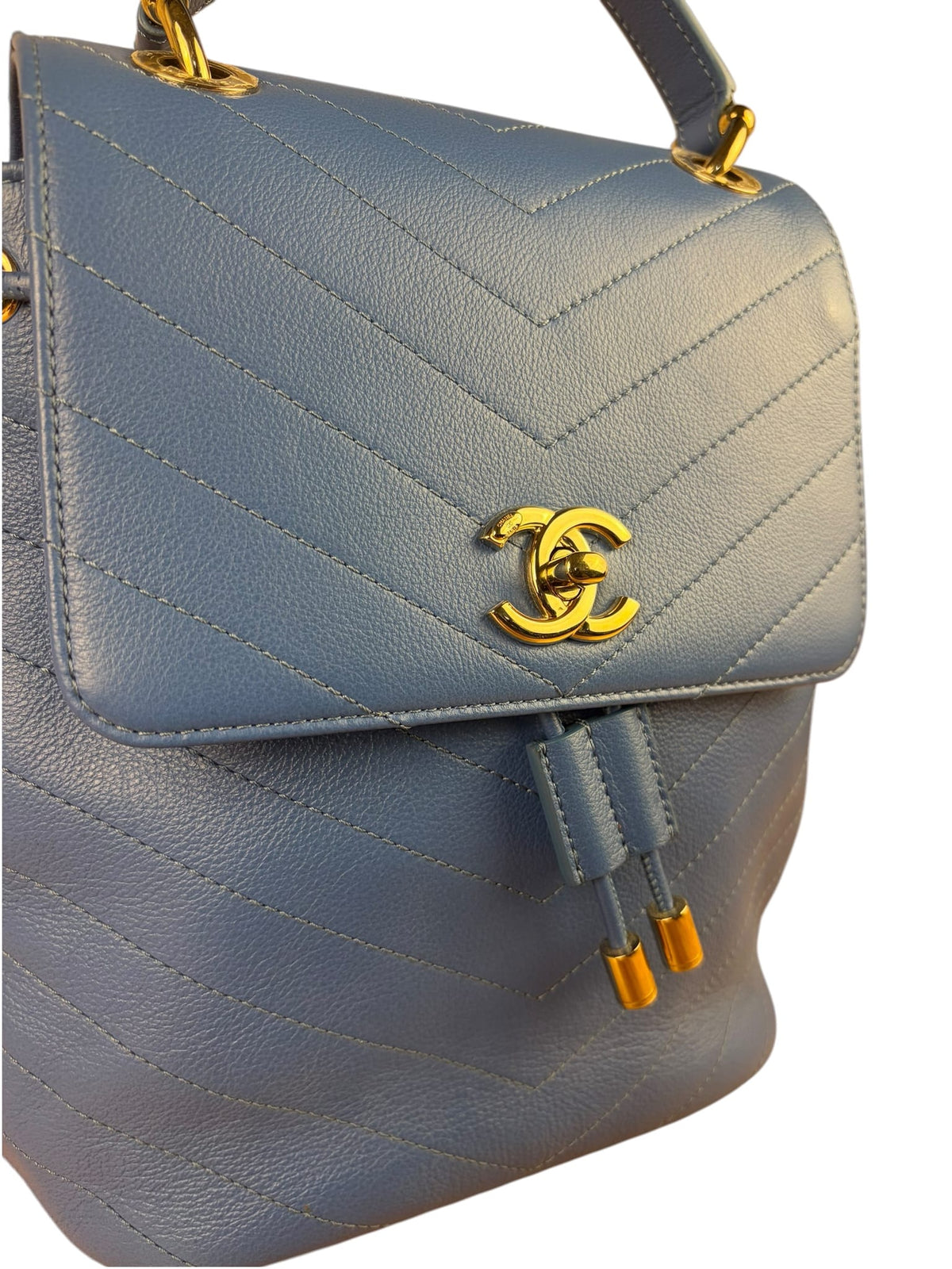 Chanel Blue Leather Chevron Urban Sprit Bag-pack