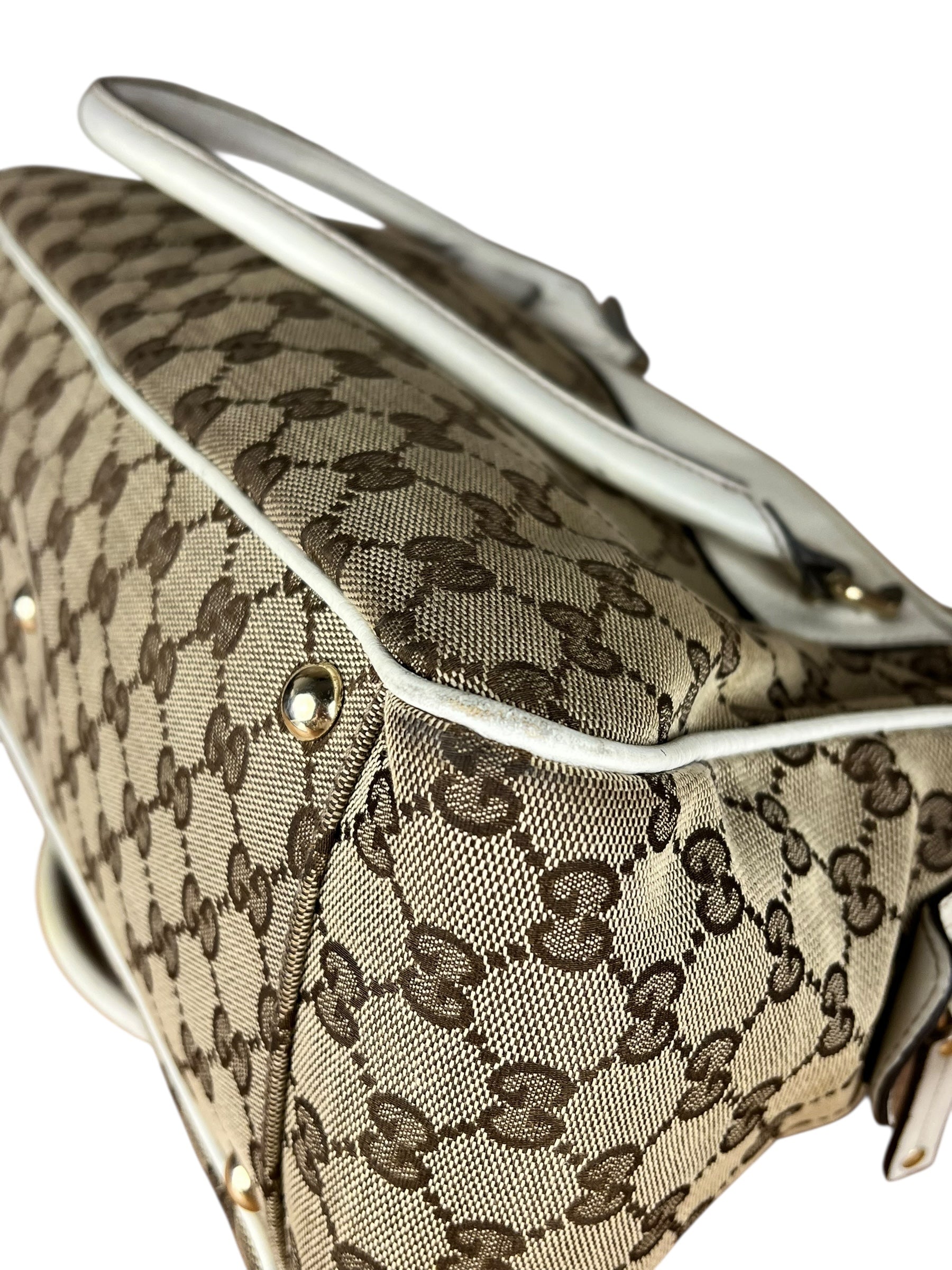 Gucci GG Canvas Trophy Boston Bag
