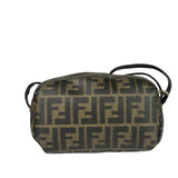Fendi Black Leather Trim Zucca Small Camera Bag
