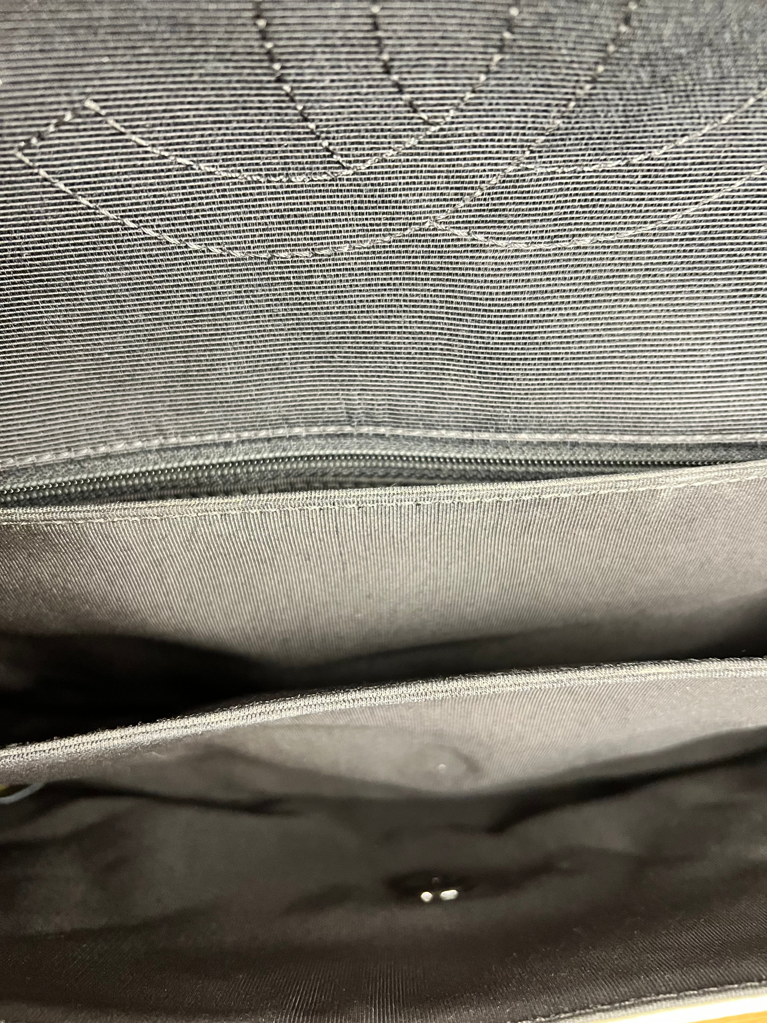 Chanel Quilted Two Tone Leather Flap Bag White