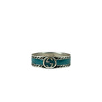 Gucci SS Silver & Turquoise Enamel Band Ring