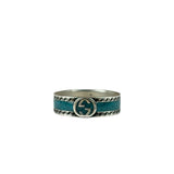 Gucci SS Silver & Turquoise Enamel Band Ring