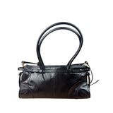 Prada Black Patent Leather Bonnie Medium Two-Way Bag