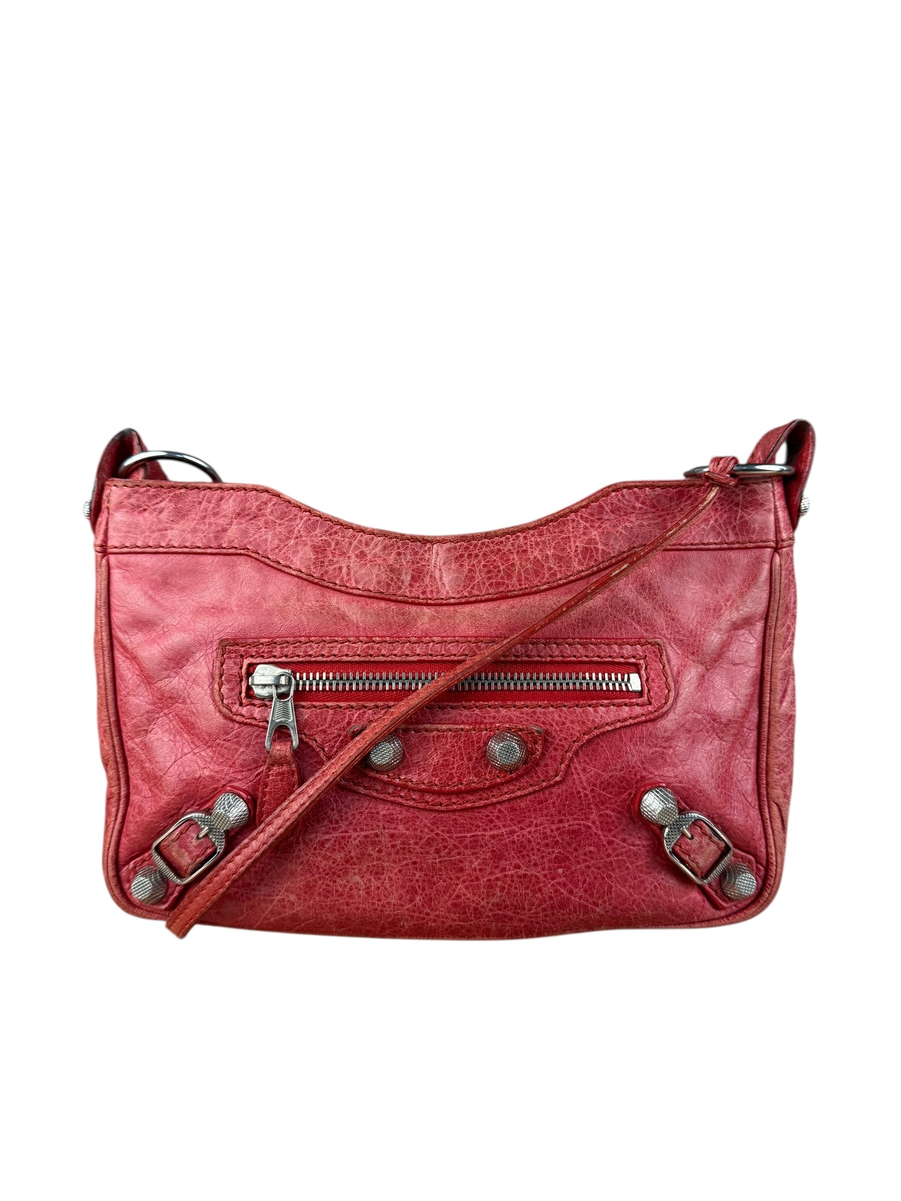 Balenciaga Fuchsia Leather Le City Crossbody
