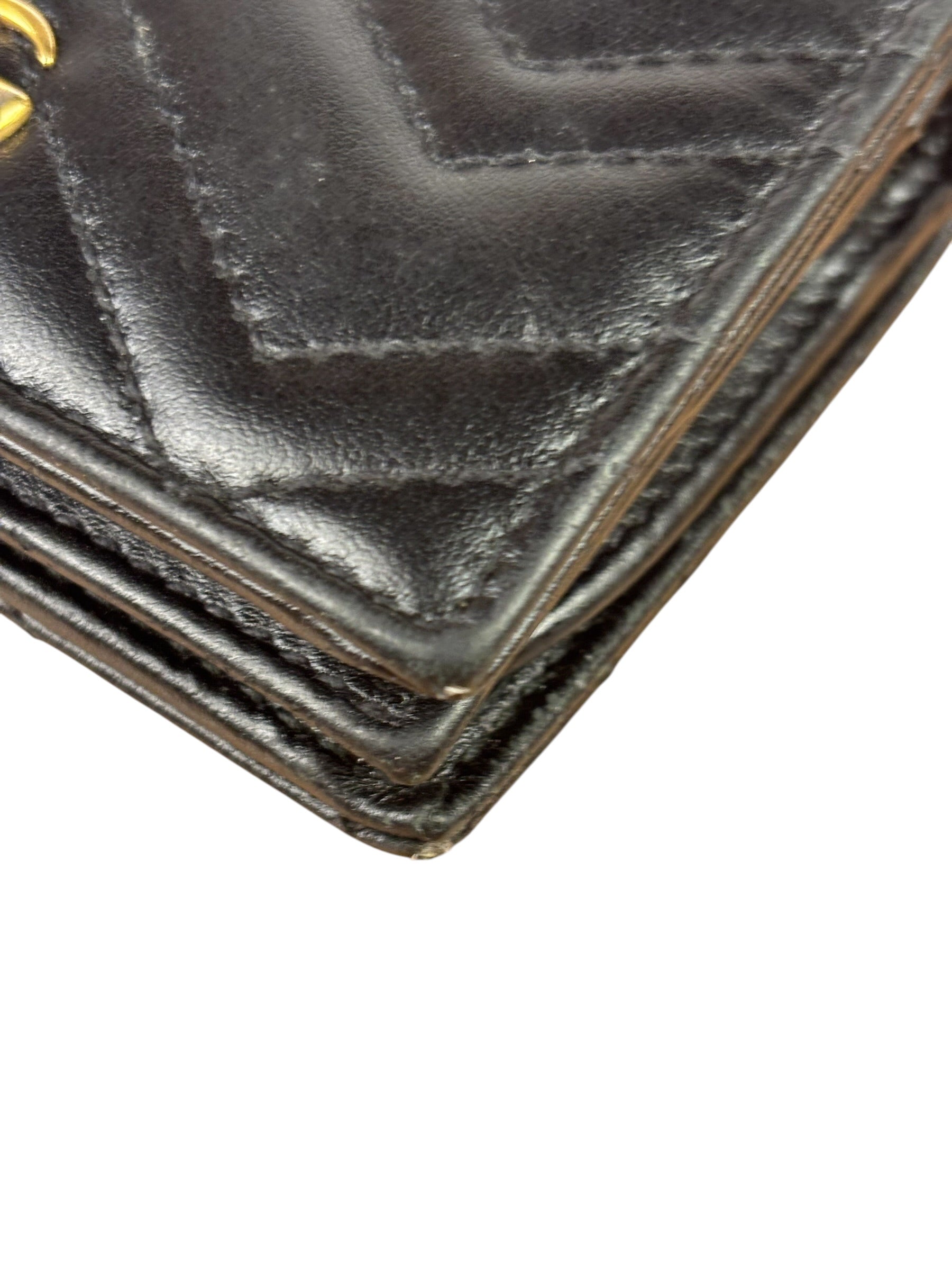 Gucci Black Leather Marmont Card Case Wallet