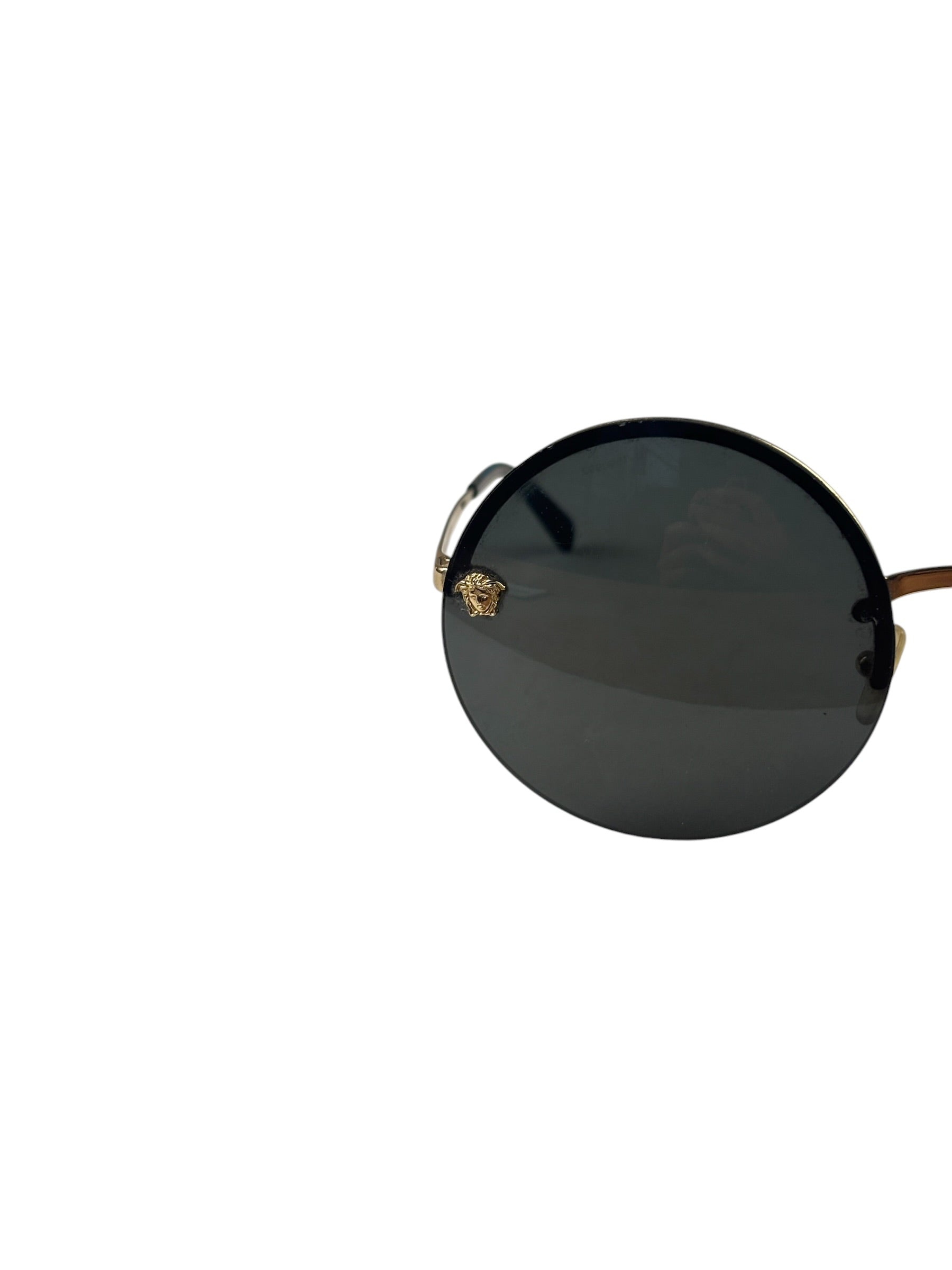 Versace Black MOD.2176 Circular Sunglasses
