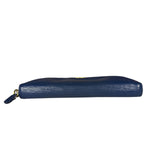 Prada Long Zip Leather Wallet Blue