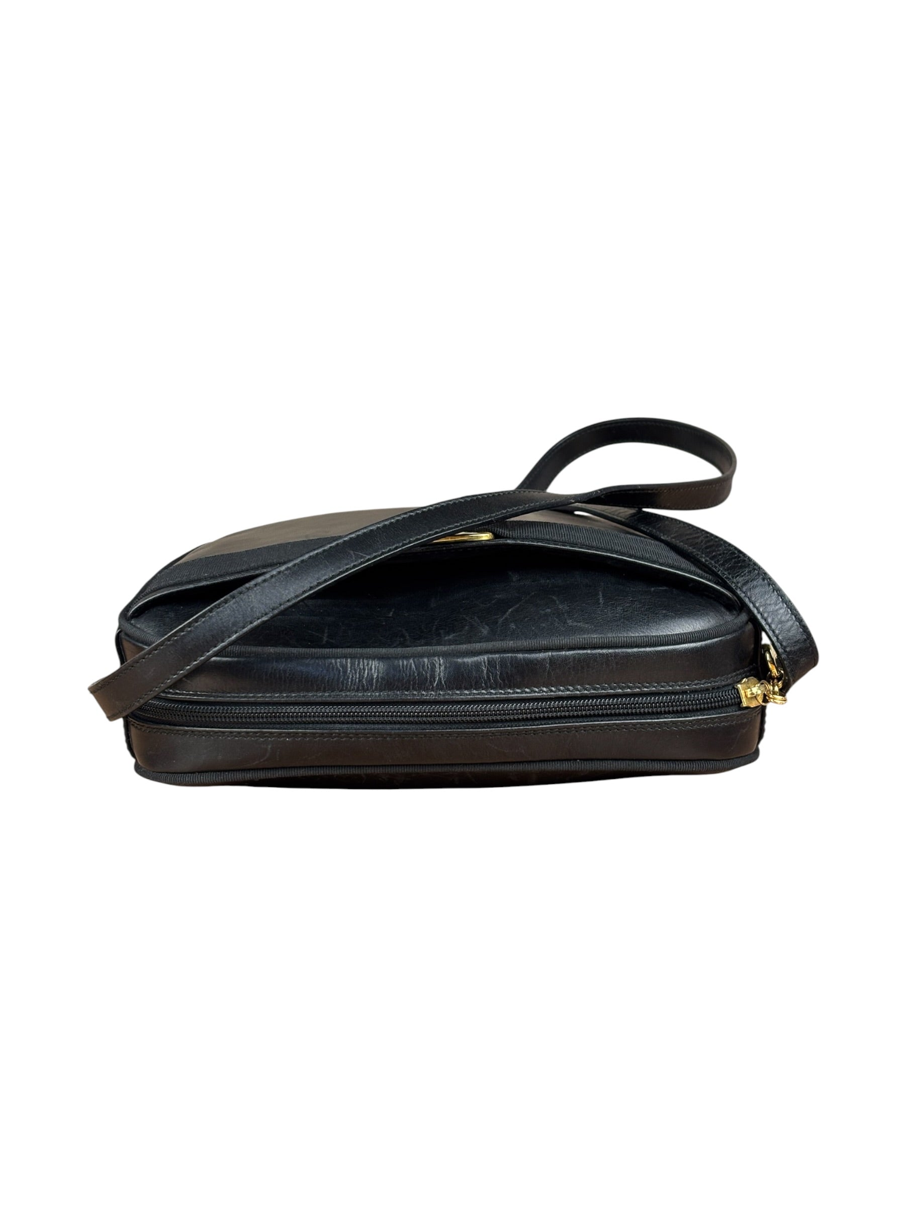 Salvatore Ferragamo Black Leather Vara Bow Crossbody Bag