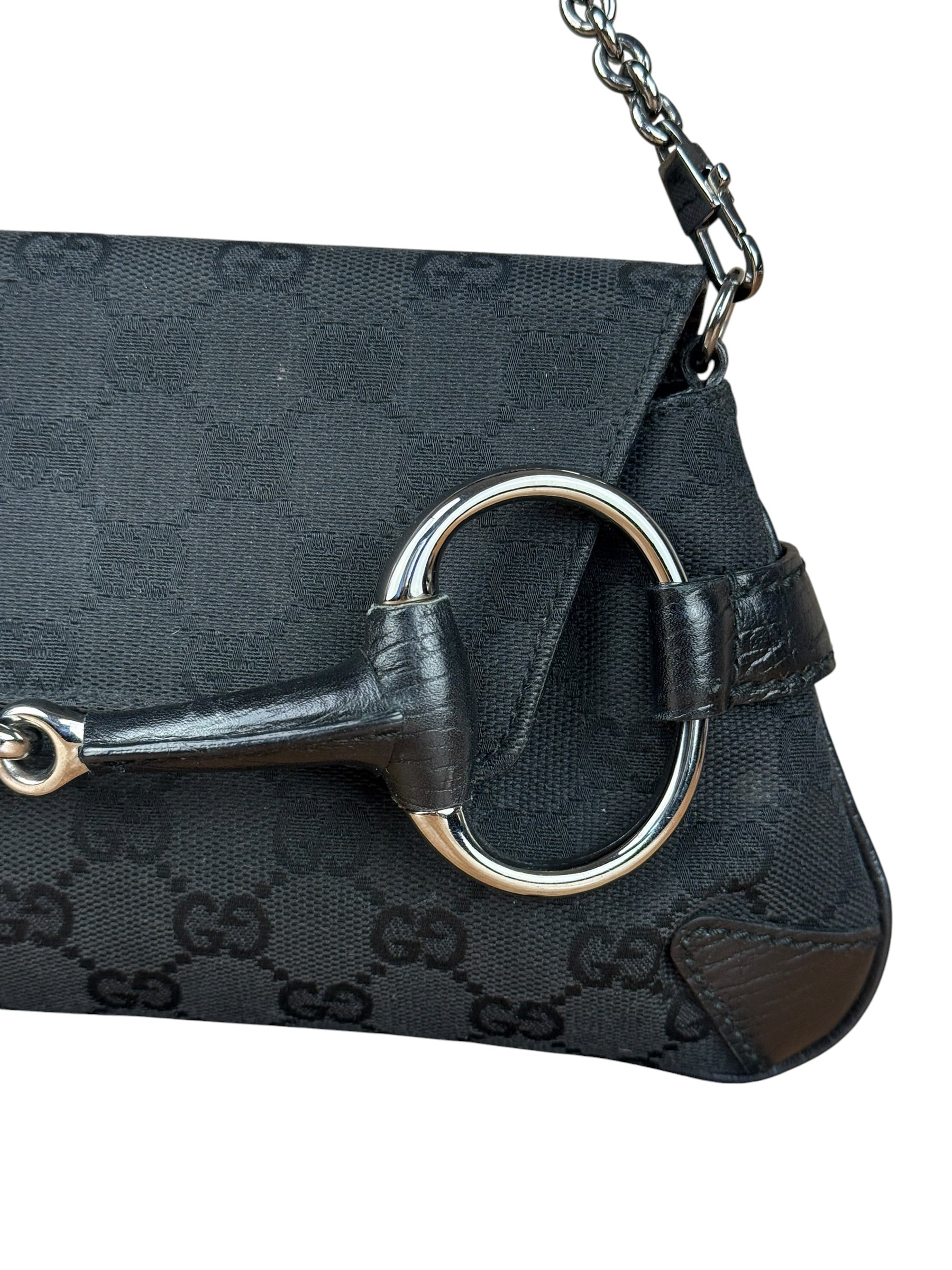 Gucci Black Tom Ford Horsebit Shoulder Bag