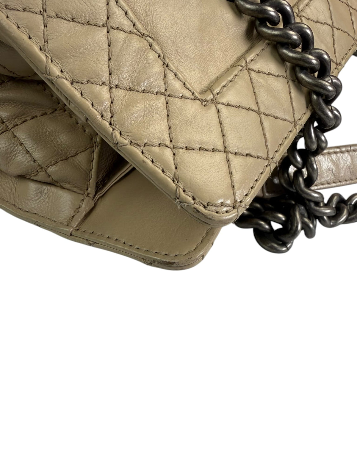 Chanel Beige Lambskin Boy Reverso Shopping Tote 2013