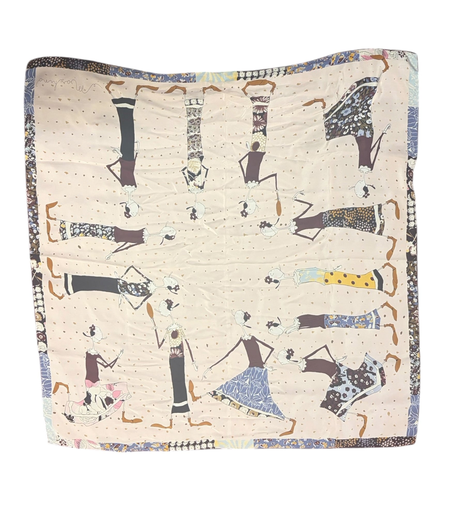 Moschino Vintage Olive Oyl Silk Scarf