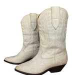 Isabel Marant White Distress Leather Western Boots