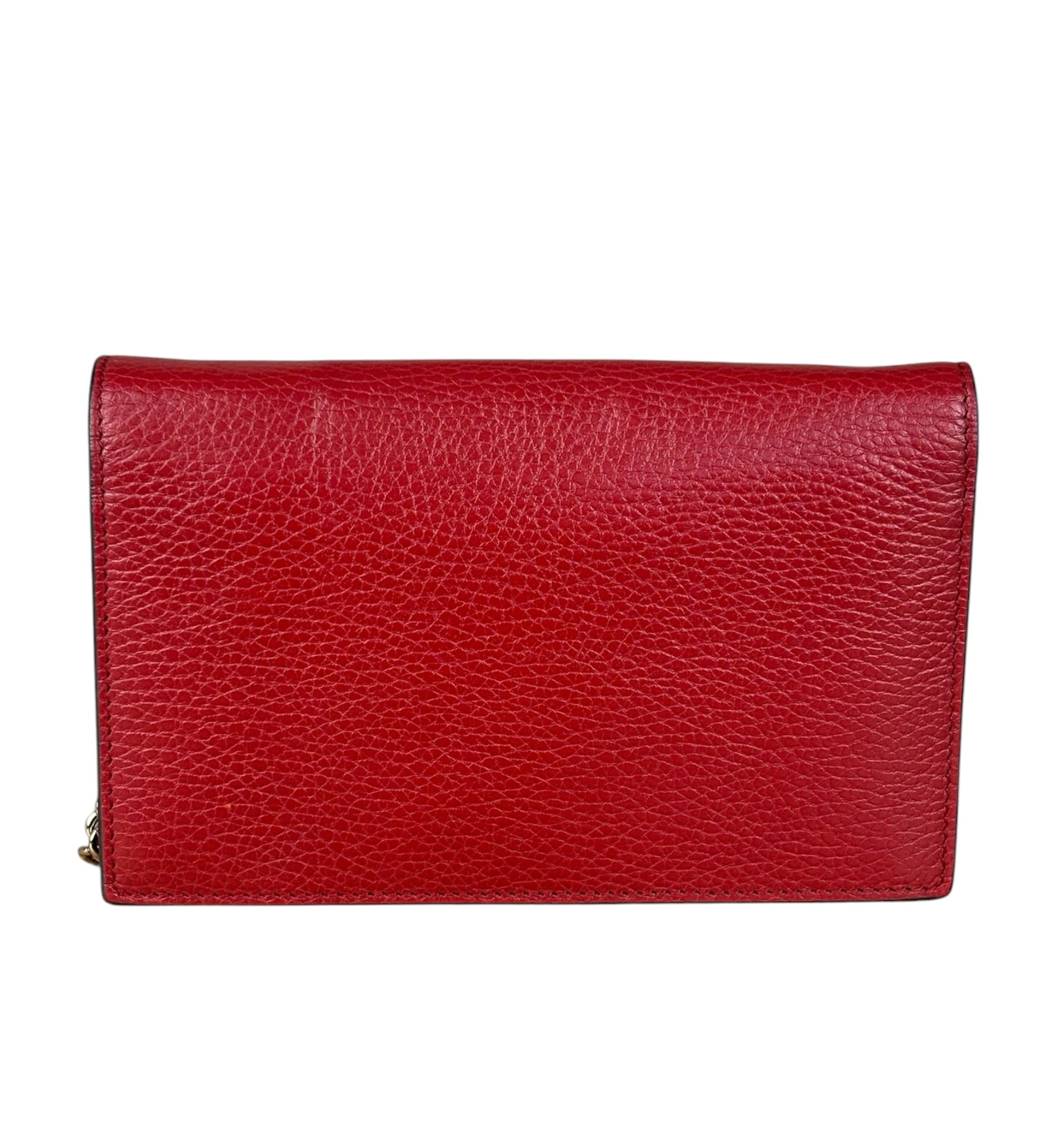 Gucci Red Interlocking G Wallet on Chain