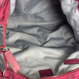 Burberry Plum Nylon/Leather Trim Nova Check Buckleigh Packable Tote