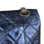 Chanel Blue Metallic Aged Quilted 2.55 Double Flap Bag 2008