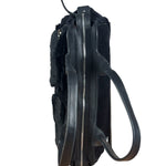 Salvatore Ferragamo Black Rabbit Fur Leather Trim Shoulder Bag