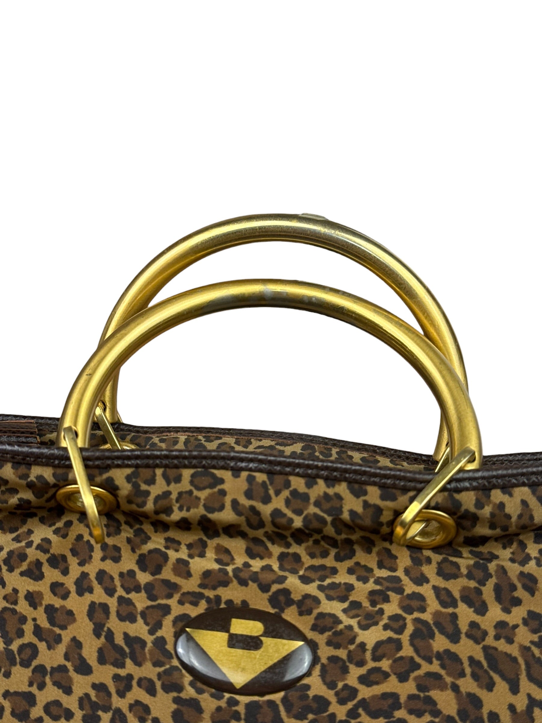 Bottega Veneta Nylon Leopard Print Handbag