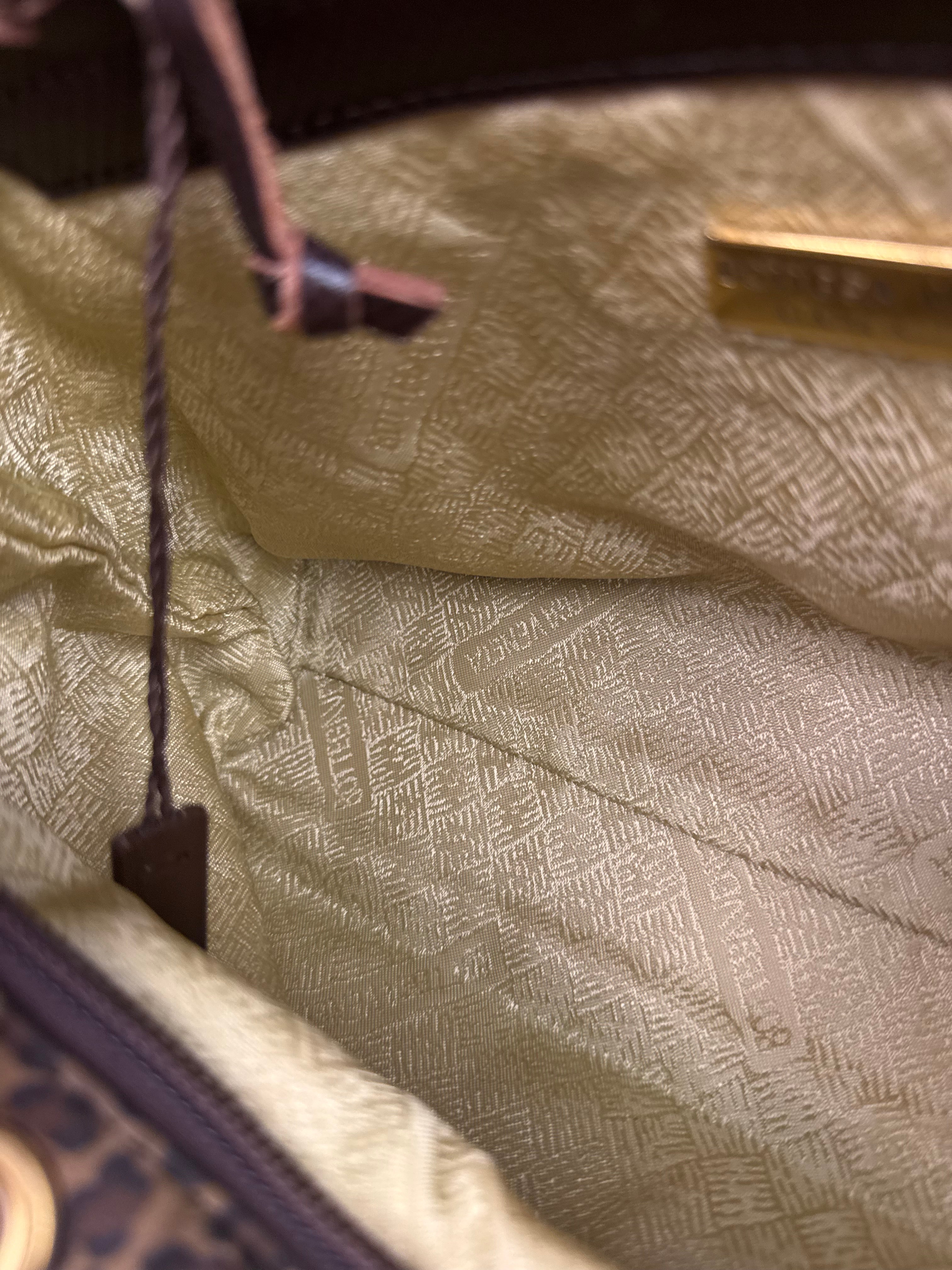 Bottega Veneta Nylon Leopard Print Handbag