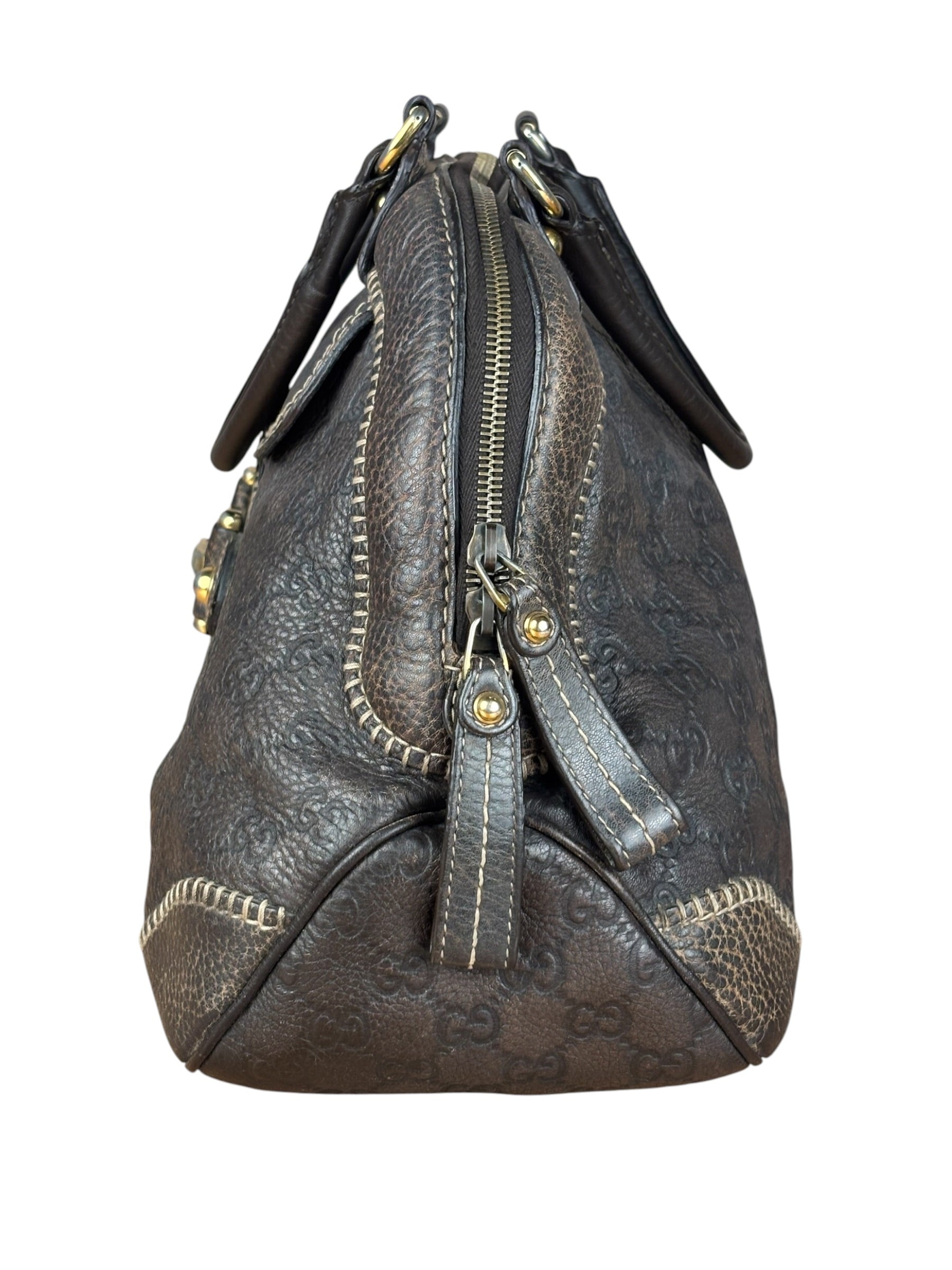 Gucci New Pelham Brown Leather Handbag