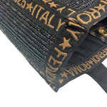 Fendi Black Straw Roma 1925 Tote