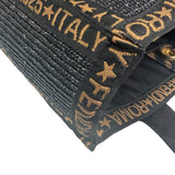 Fendi Black Straw Roma 1925 Tote