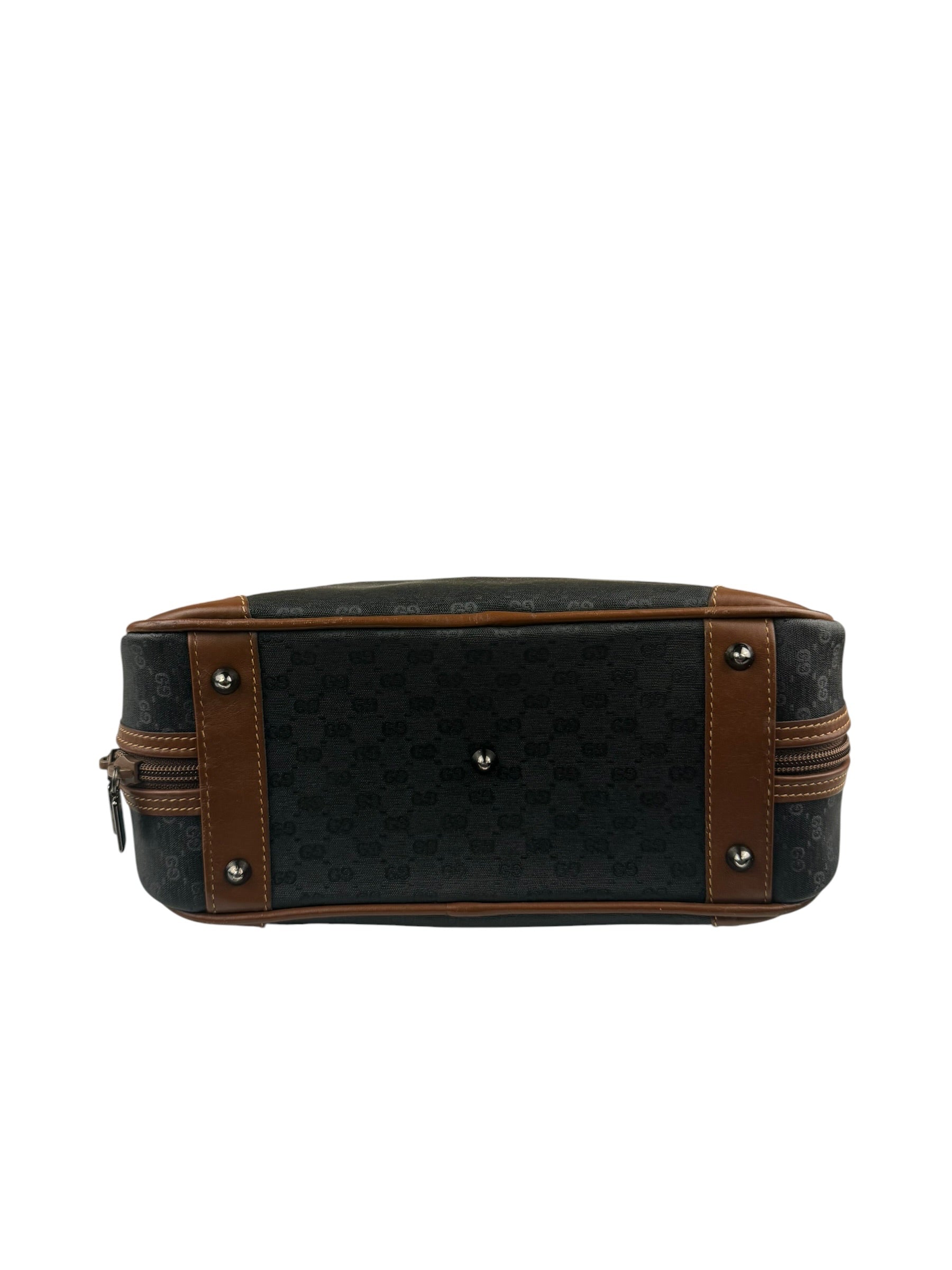 Gucci Vintage Micro GG Black/Brown Supreme Satchel Hand Bag