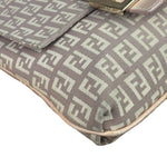 Fendi Pastel Pink Leather Trim Zucca Flap Vitello Tube Messenger Bag