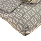 Fendi Pastel Pink Leather Trim Zucca Flap Vitello Tube Messenger Bag