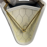 Christian Dior Vintage White Honeycomb Print Mini Coin Pouch