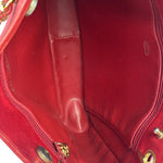 Chanel Red Quilted Lambskin Chain Tote Bag 1990