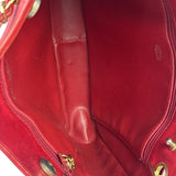 Chanel Red Quilted Lambskin Chain Tote Bag 1990